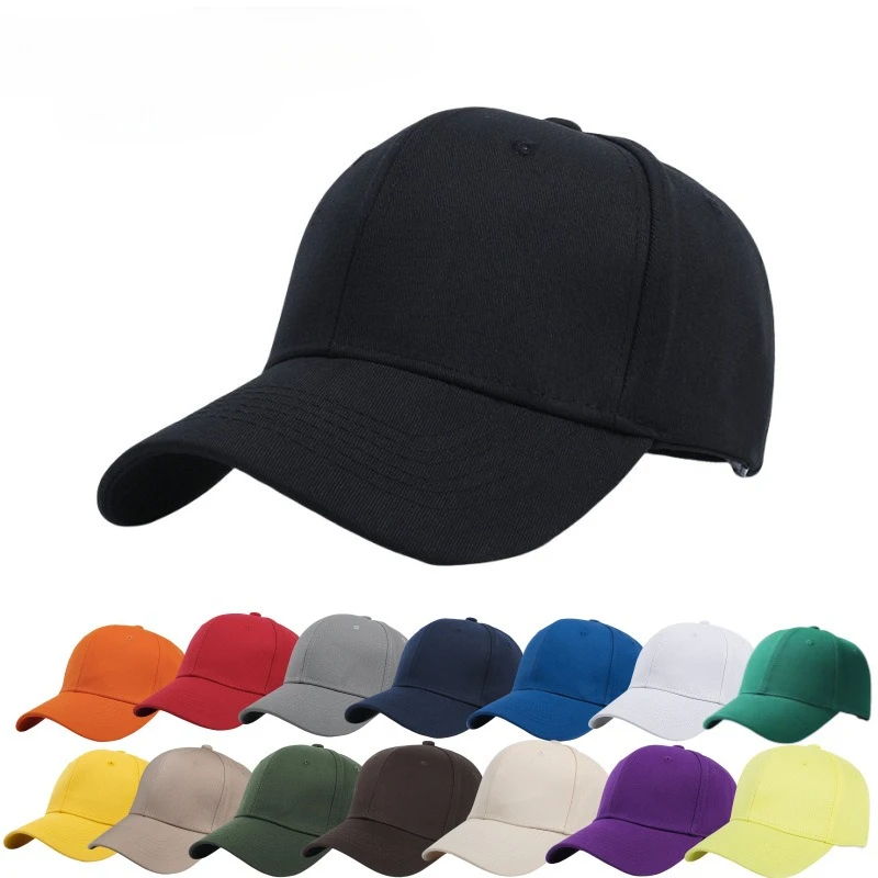 1 hard-top baseball cap can be printed with logo embroidery six-piece light plate solid color cap hat