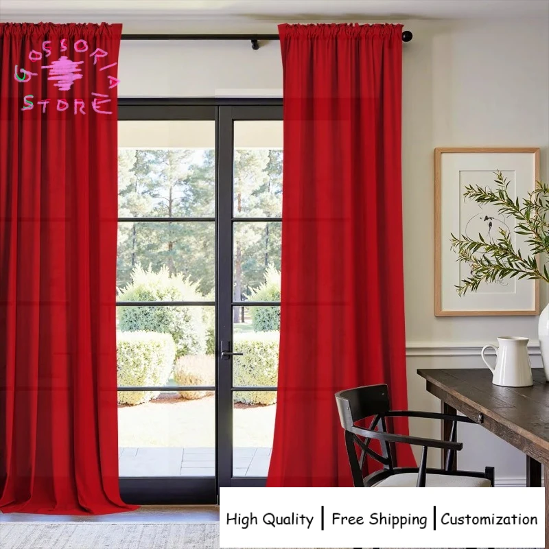 

Sample Custom Solid Color Elegant Privacy Simple Curtains for Living Room Light Filtering Blackout Bedroom Thermal Custom Size