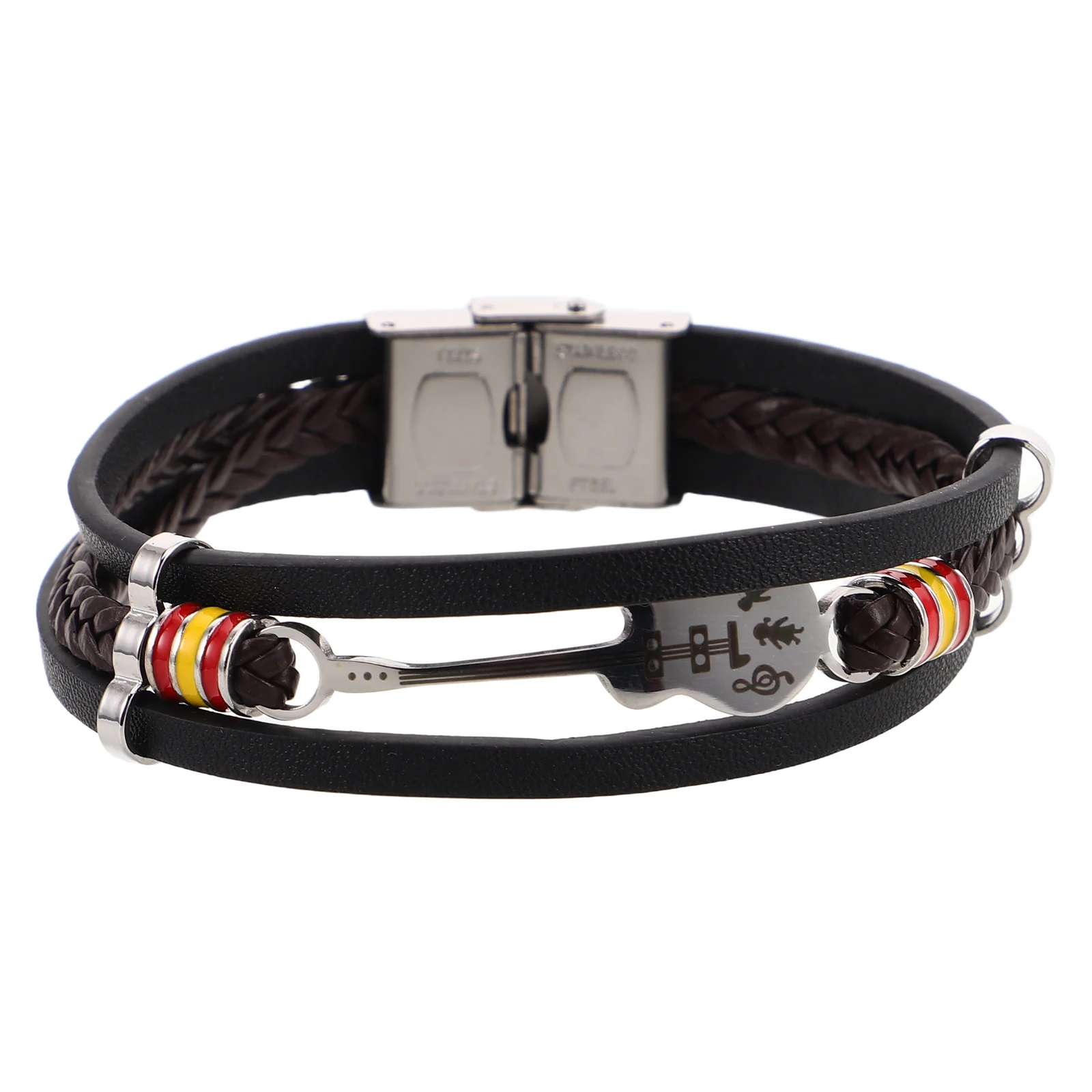 

Punk Braiding Guitar Bracelet Jewelry for Men Stylish Men's Bracelets Rope Cool Rivet
