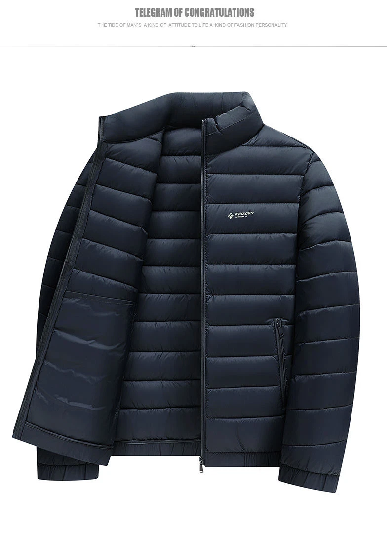 Men's winter jacket Simple stand collar Cotton coat New thick warm parkas