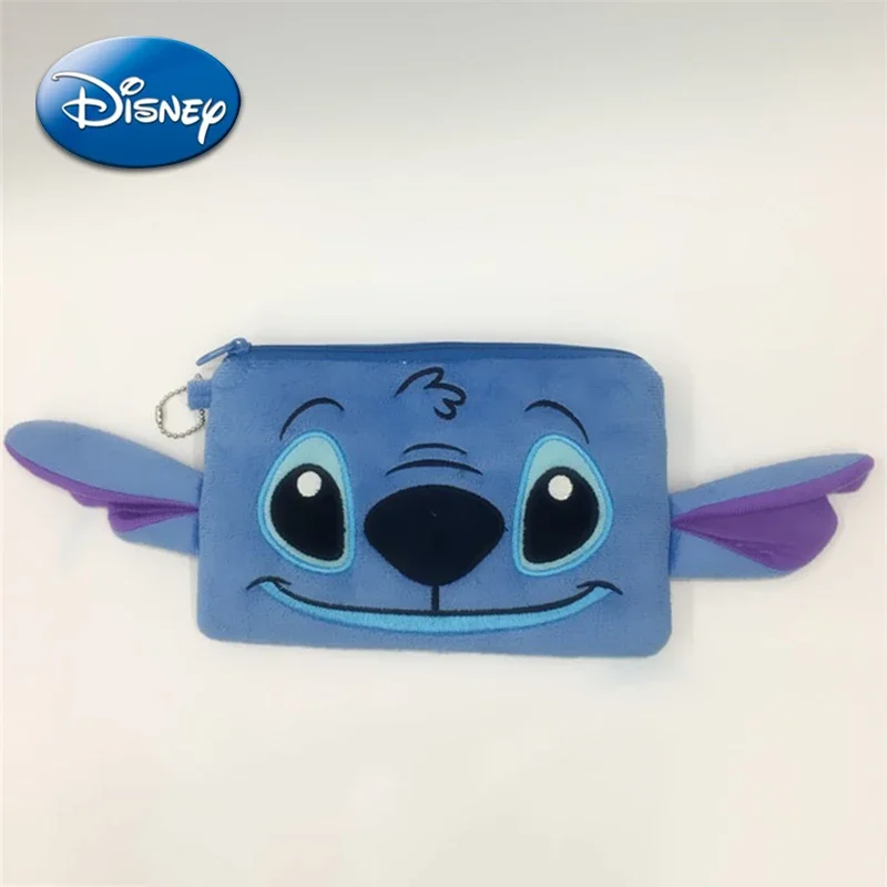 Disney Stitch Toy Story Makeup Bag Soft Plush Pencil Case Kawaii Cartoon Figures Zipper Coin Purse Mobile Phone Wallets Gifts