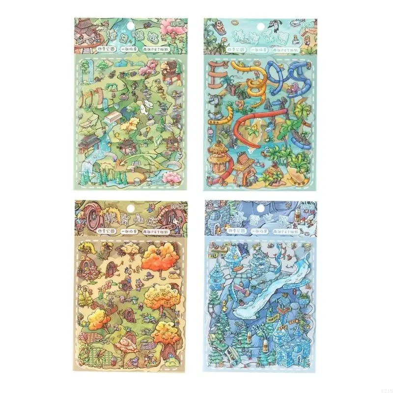 2025-Новая-four-season-park-sticker-с-природой-элементарно-для-журналов-для-вырезок