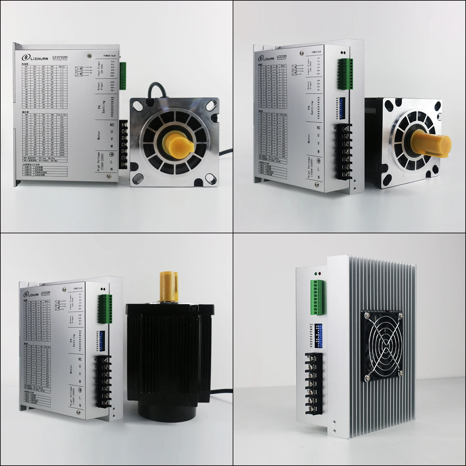 Lichuan 3phase Nema51 stepper motor 24Nm 28Nm 6.9A with open loop stepper driver LC3722D AC220V 7.2A for CNC machine