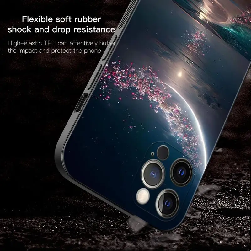 Phone Case For Apple iPhone 15 14 13 12 11 Pro Max 13 12 Mini XS Max XR X 7 8 Plus Romantic Scenery Of Seaside Beach At Night