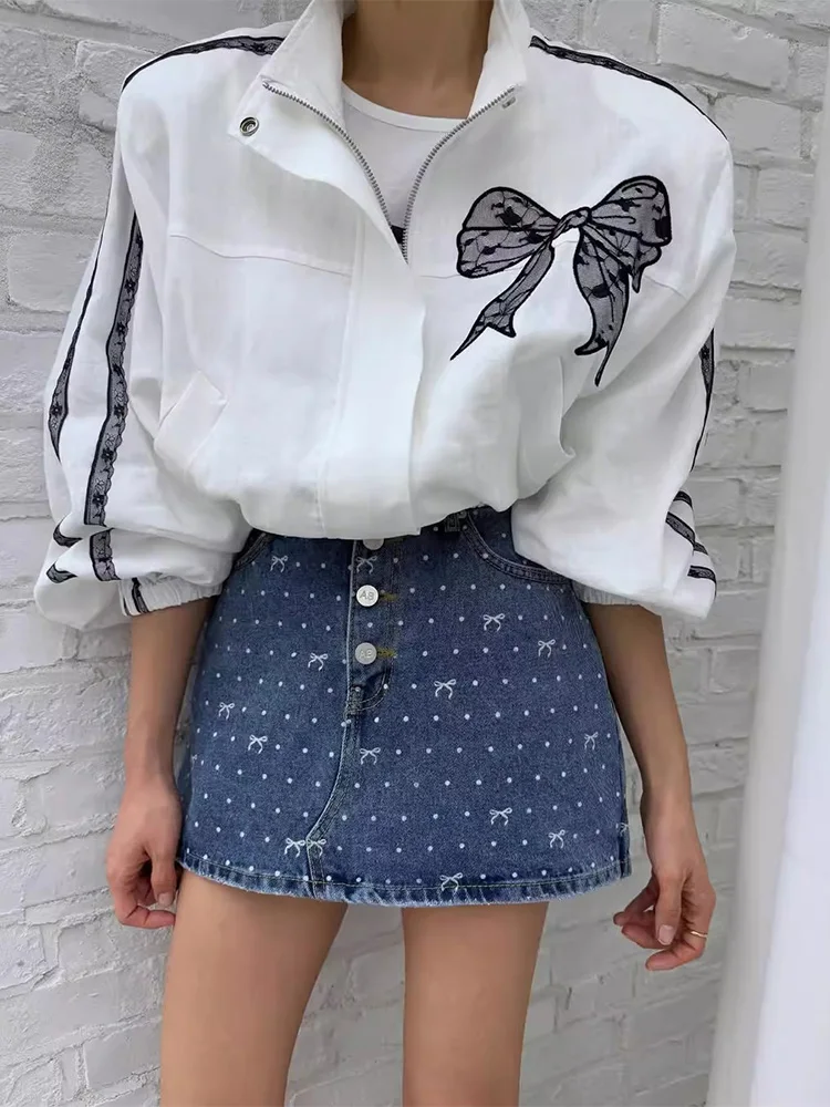 

Chic Lace Knot Design Loose Long Sve ort Coat Women's Faion Commute Sle Outerwear Age-Defng Trendy Autum...