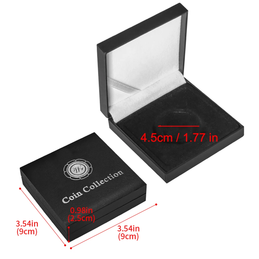 Collectible Coins Holder Challenge Medal Coin Display Case Black Storage Gift Box for Home Decor Desk Organizer For Collectors,