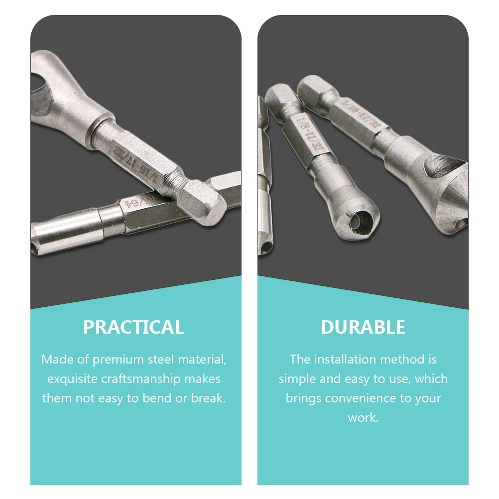 

3pcs Countersink Chamfer Tool Steel Deburring Bits 90 Degree Hole Cutters High Speed Drill Bits For Chamfering Set