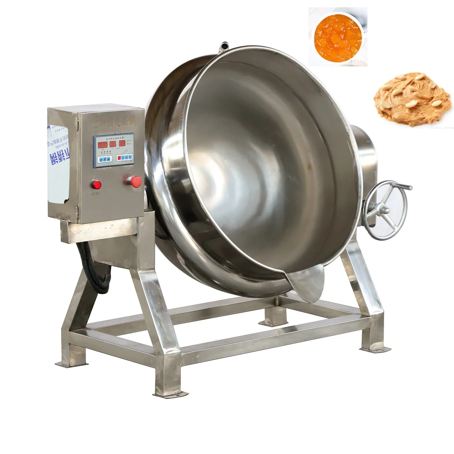 

Double Layered Jacketed Kettle Used to boil sugar steam jacketed pot cooking pot