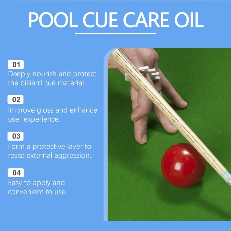 Pool Cue Finish Cleaner Powerful Billiard Cue Cleaning Agent 100ml Billiard Cue Cleaner Shaft Conditioner Care Oil Wax