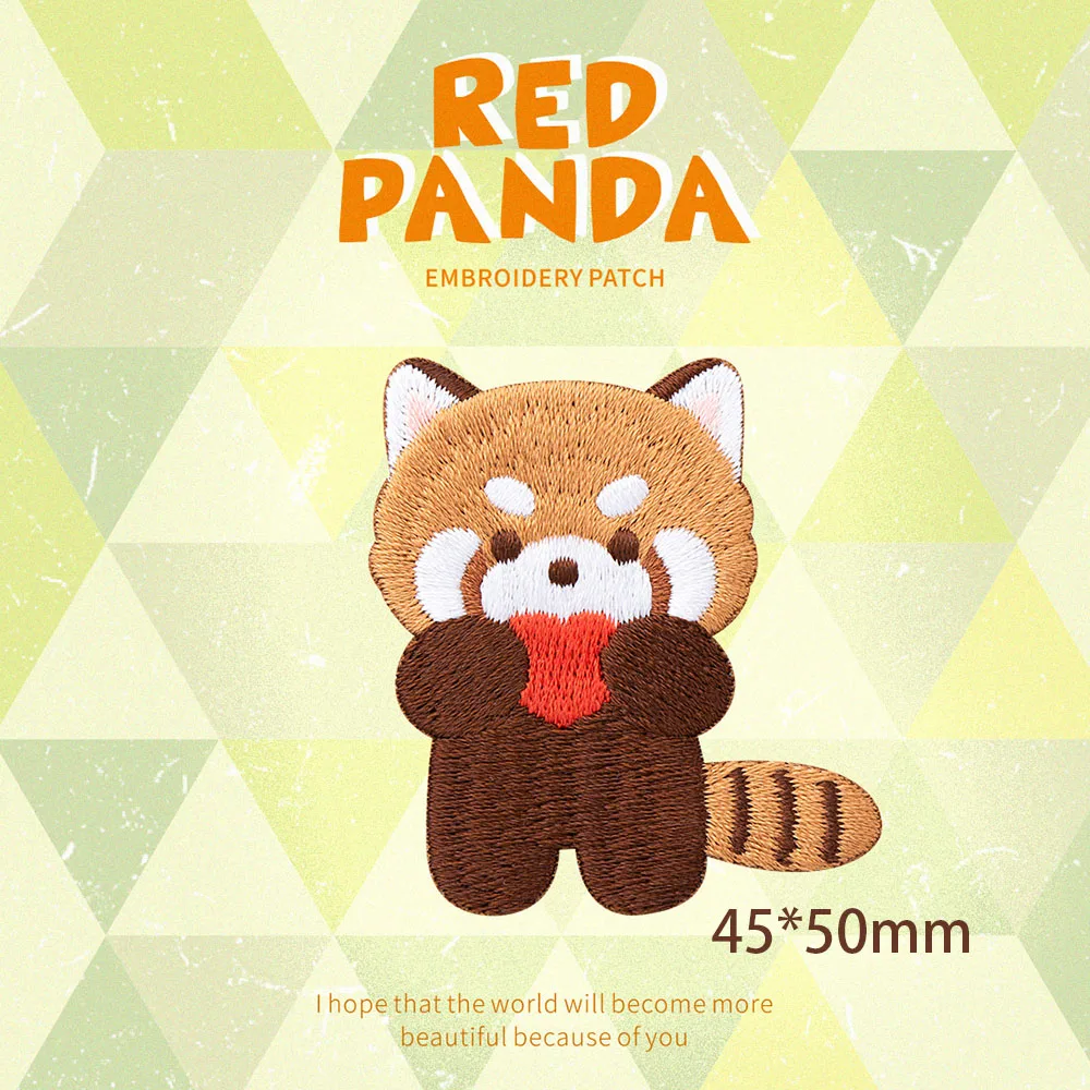 12 Arten niedlichen Tier roten Panda selbst klebende Stick flecken für Kleidung Kinder applikation auf Jeans DIY Kleidung Aufkleber swe – Detail 10