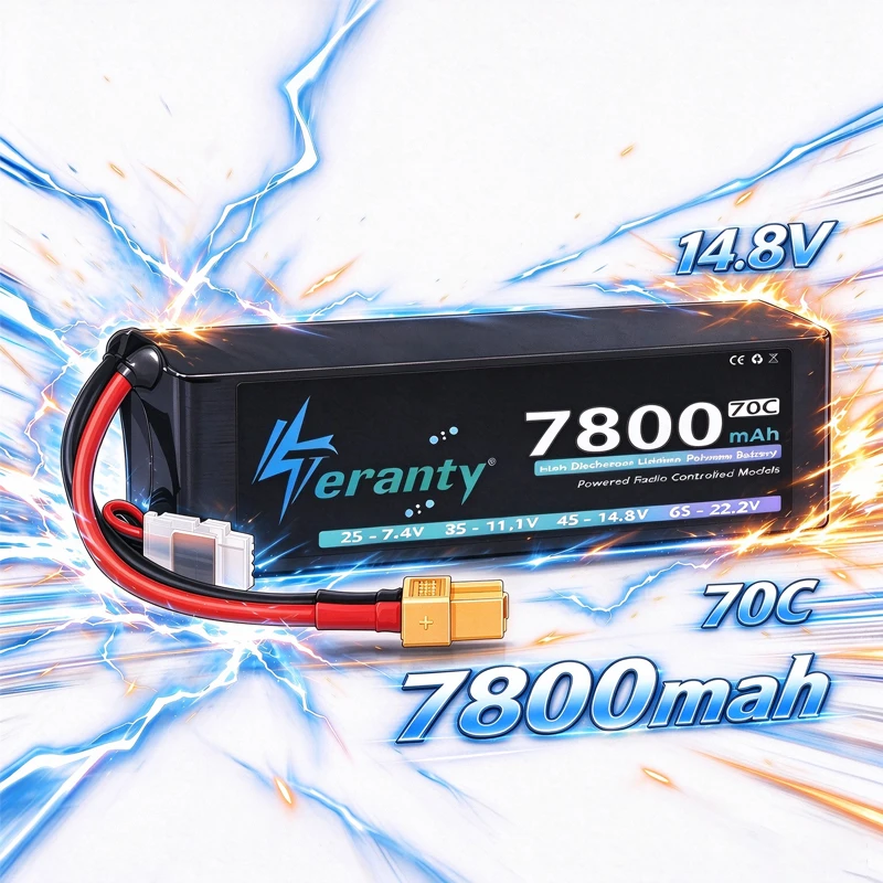 TERANTY Lipo Battery 4S 7800mAh 14.8V 70C with EC5 XT60 XT90 T Plug for FPV Drone Airplane Buggy Truggy Racing RC Model Parts
