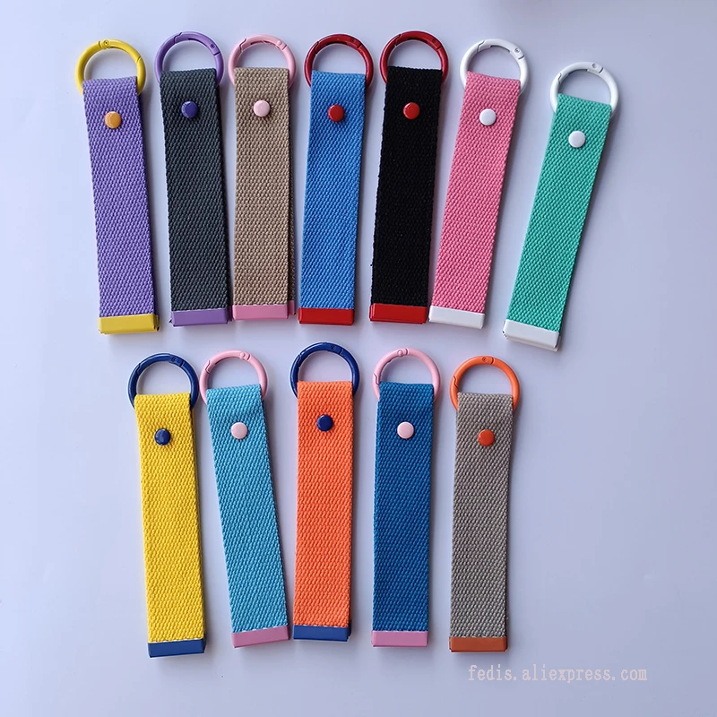 32mm Korea Name Tag Keychain Strap Luggage Tag DIY Blank Key Chain for Sewing Iron On Patch Backpack Lanyards