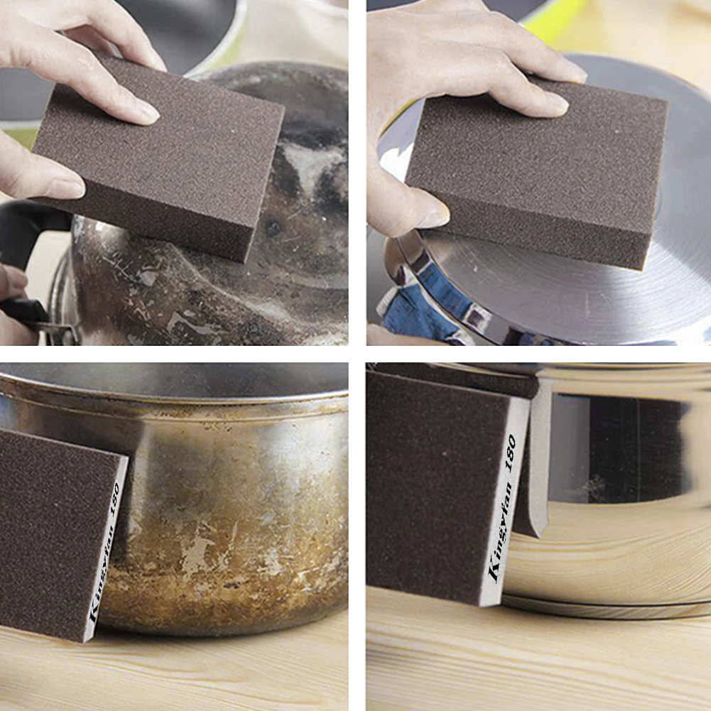 Sanding Sponge Polishing Blocks Brush Cleaner Wall Grinding Wood Metal Derusting Kitchen Tool 60-220# Sponge Multi-Functional