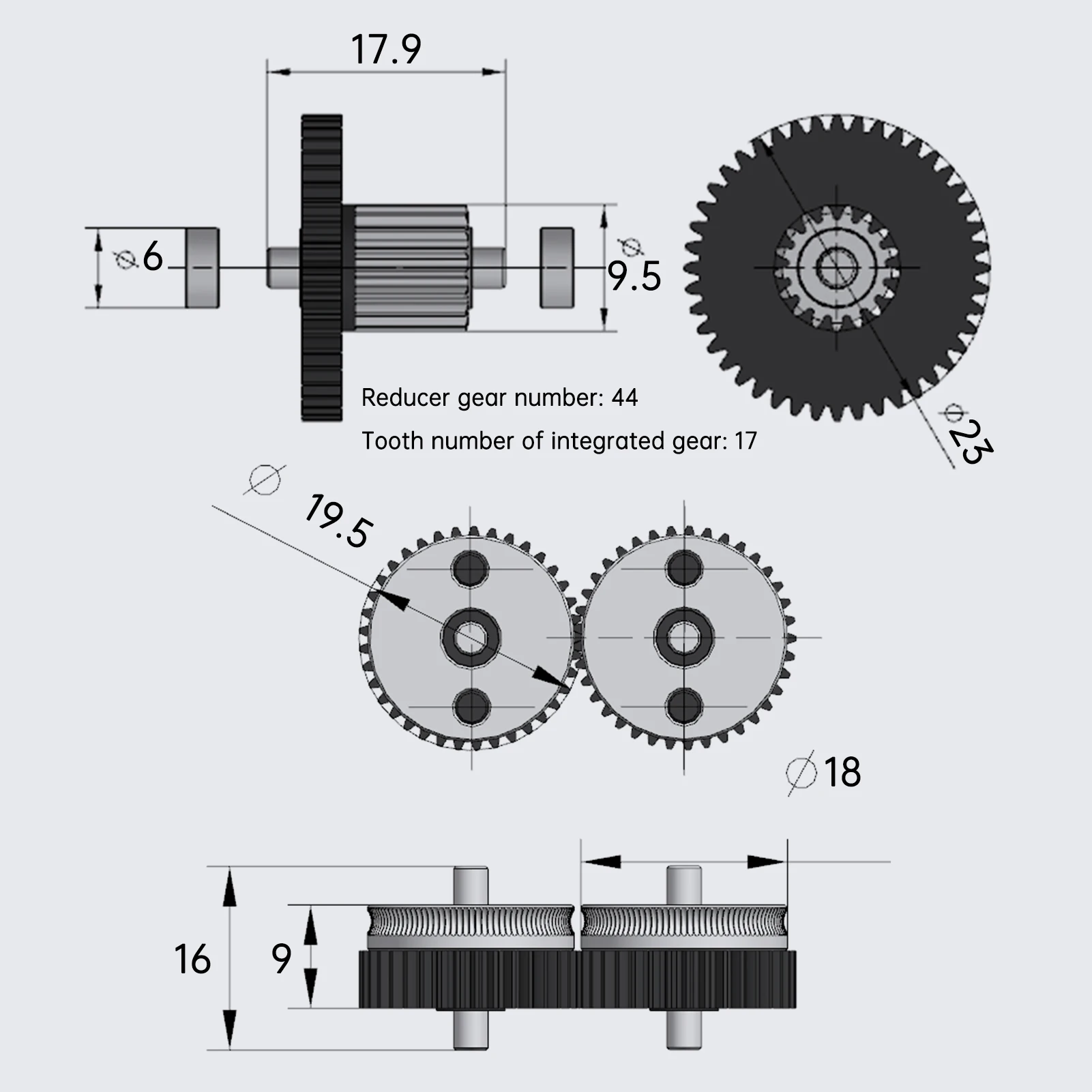 Haldis 3D-Drucker Zubehör Hochwertiger Gehärteter Stahl HGX-LITE-Extruder-Getriebesatz, Kompatibel mit Ender-3/Ender-3 – Detail 13
