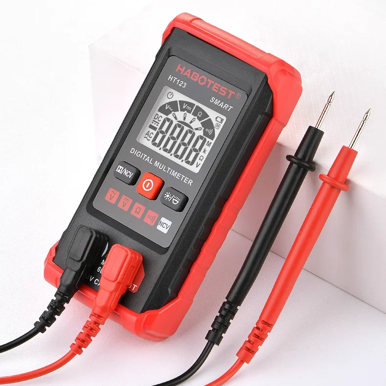 

HT123 Smart Digital Multimeter AC DC Voltage Resistance Continuity Measurement Tester NCV Multimeter with Backlight