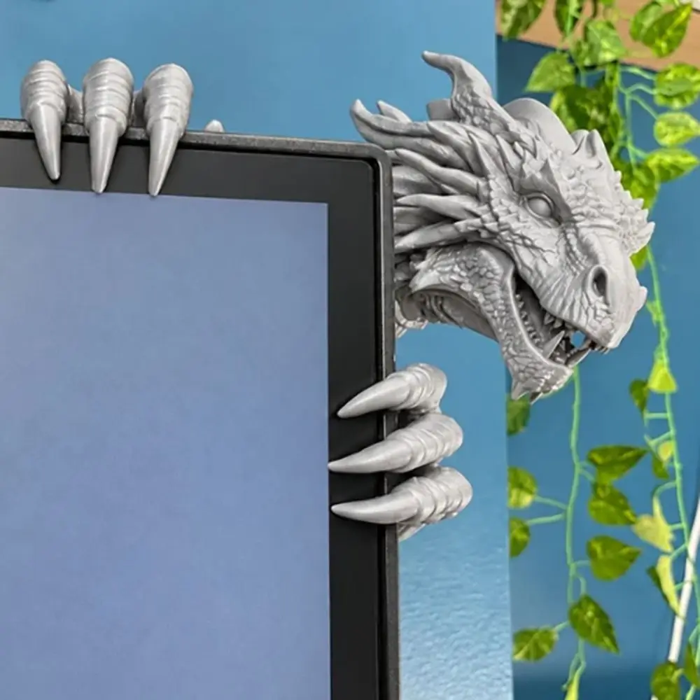 Gothic Style Dragon Figurine Wear-Resistant No Adhesive Dragon Monitor Ornaments Simulated Scales 3D Printed Dragon Home Decor