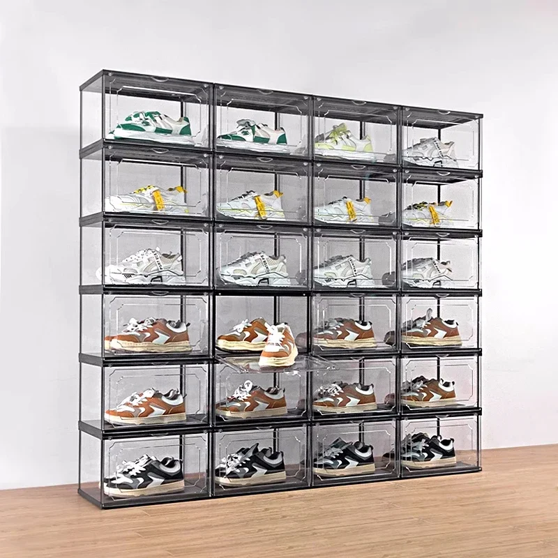 

Shoe Storage Box Transparent Acrylic Shoes Wall Side Open Display Shoe Cabinet Storage Artifacts Shoe Organizer And Storage