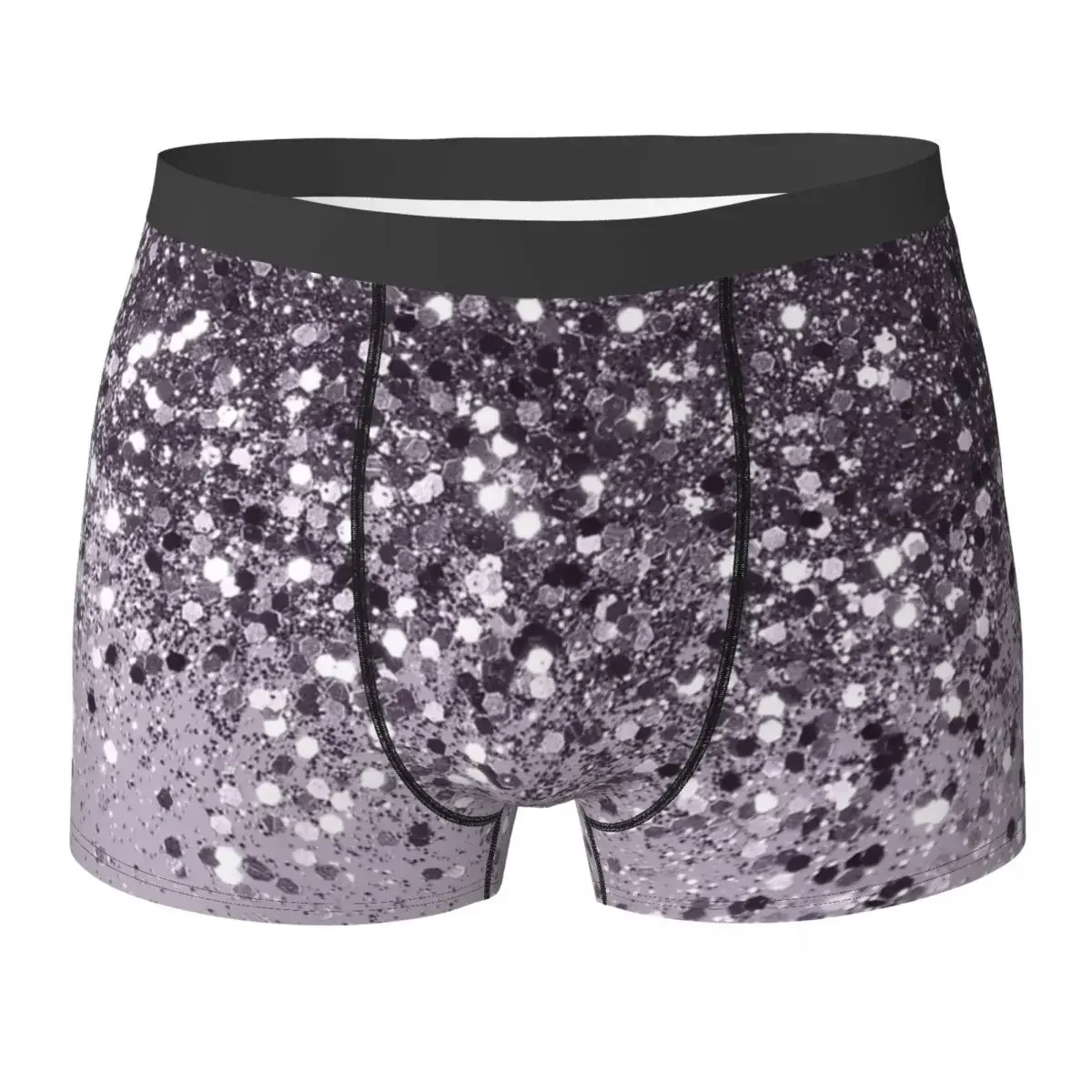 Boxer Underpants Shorts Sparkling Lavender Lady Glitter Panties Male Soft Underwear for Homme Man Boyfriend Gift