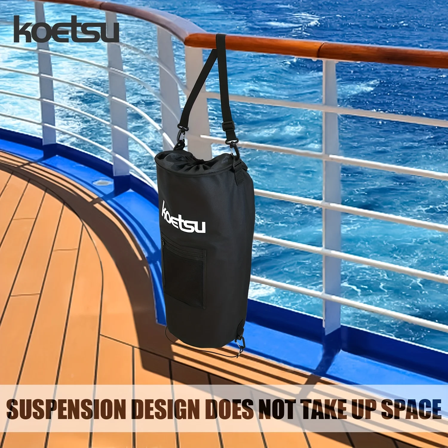 Image of KOETSU Yacht-Mülleimer, 10-13 Gallonen, wiederverwendbar, Segel-Abfallsack, Umweltschutzbeutel für den Außenbereich