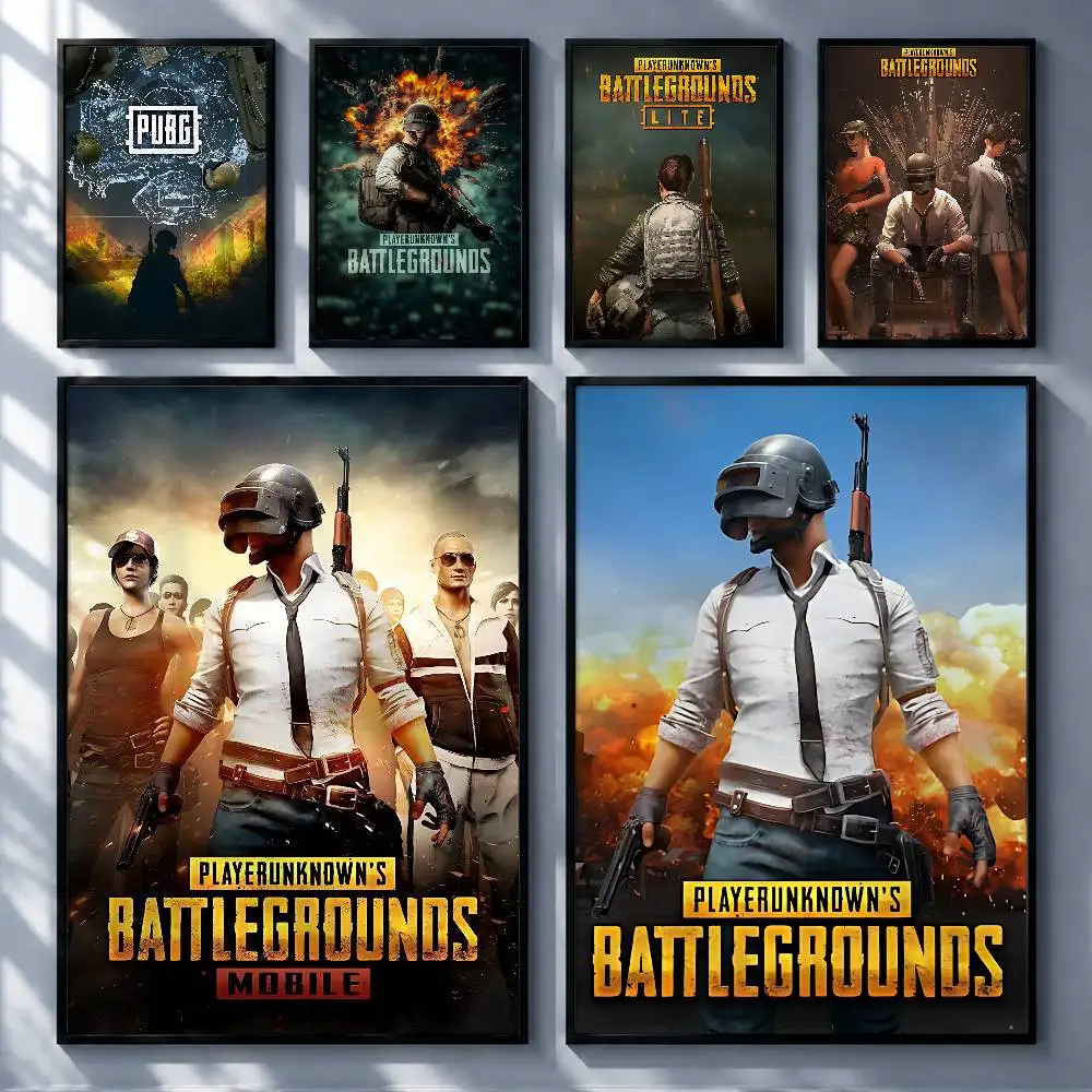 Trending Game PlayerUnknown's Battlegrounds Posters Premium Self-Adhesive No Residue Wall Sticker for Home Office Bar Decor