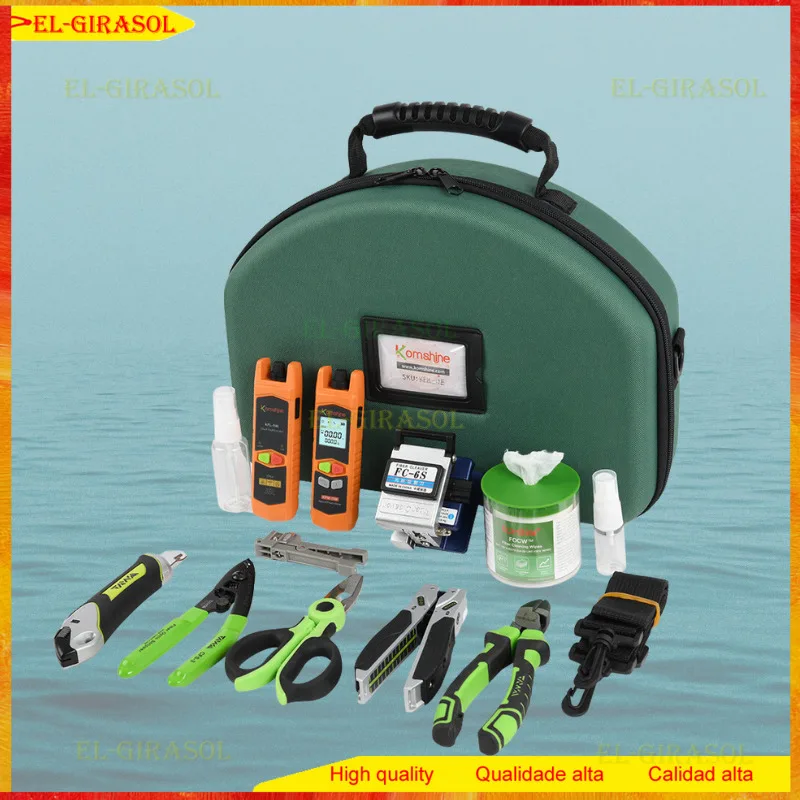 

FTTH Tool KOMSHINE KFH Series Set Tool Kit With Optical Fiber Cleaver FC-6S Optical Power Meter Optical Light Source VFL