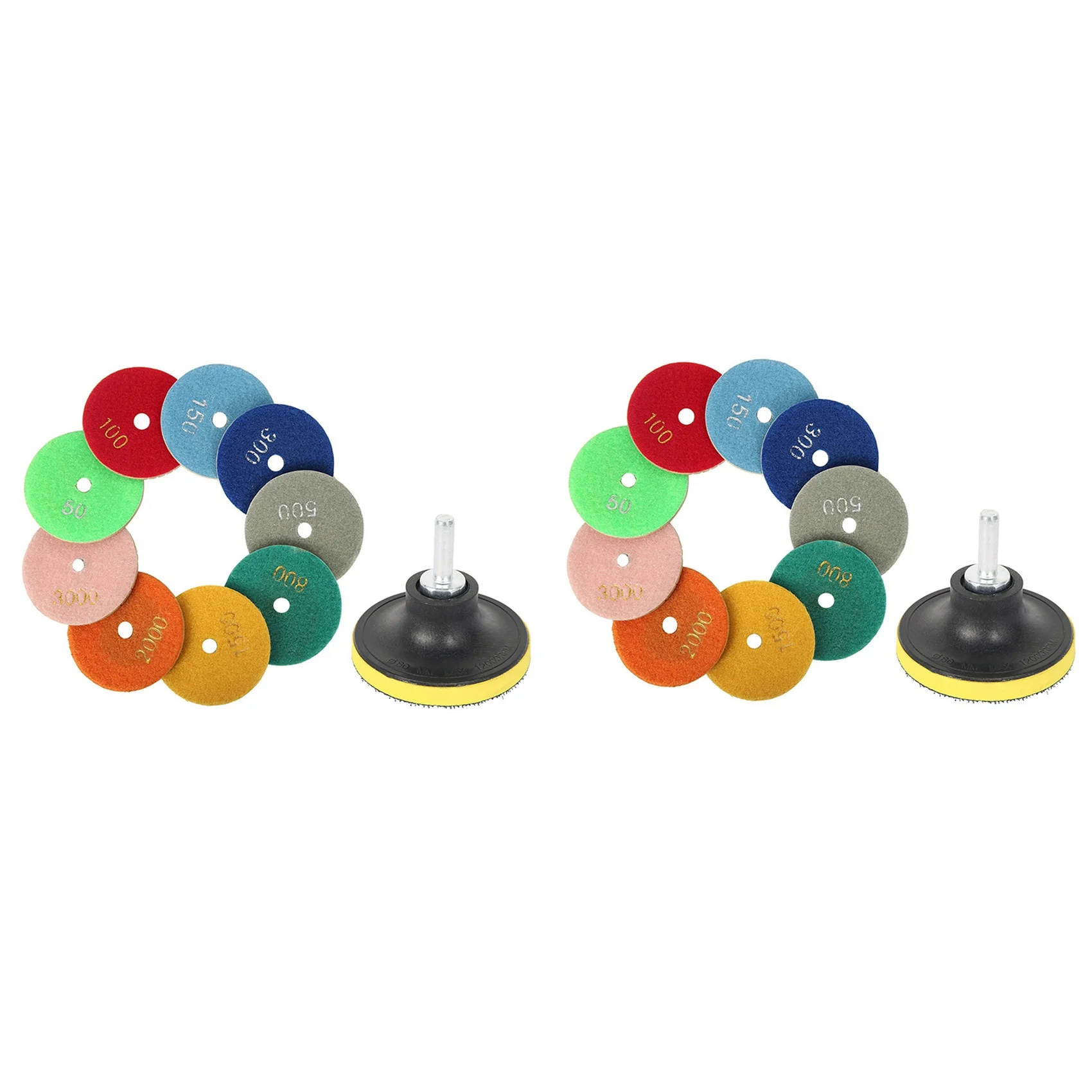 AB46-22Pcs 3 Inch 80Mm Diamond Polishing Pads Kit Wet/Dry For Granite Stone Concrete Marble Polishing Use Grinding Discs Set