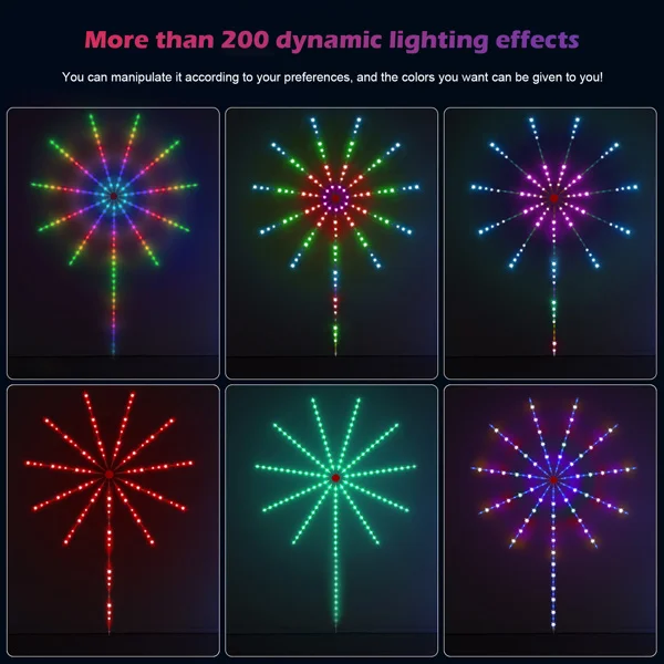 LED Feuerwerk Streifen Lichter Traum farbe RGB Smart Music Sync App & Fernbedienung