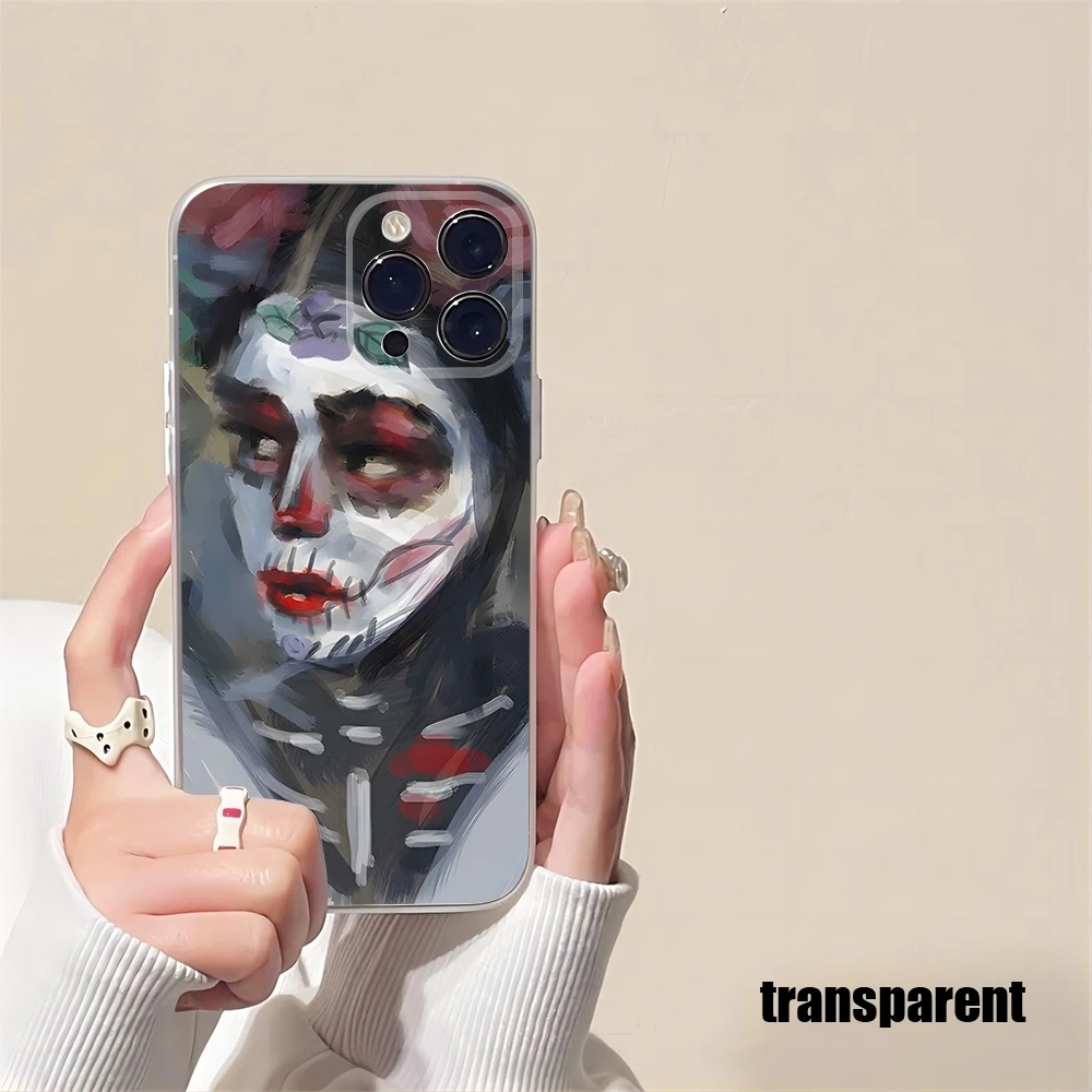 

Day Of The Dead Phone Case New 2025 For IPhone 16 15 14 12 13 11 Girl Pro Max Mini X XR XS Max 7 8 Plus Transparent Cover