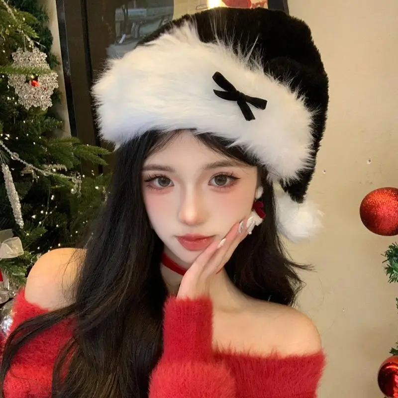 Christmas Santa Hat Xmas Long Plush Holiday Red Hat For Adults And Kids Unisex 2025 New Year Festive Party Supplies Gifts