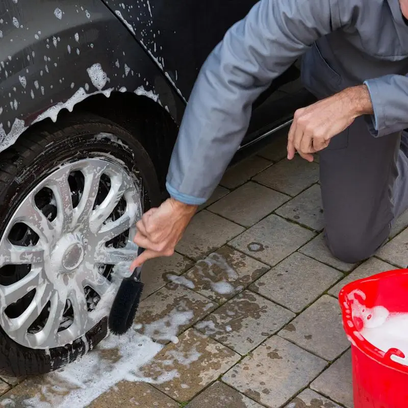 Wheel Brush Soft rim cleaner and wheel brush Scratch-free rim cleaning brush Ergonomic grip Suitable for all car wheel types