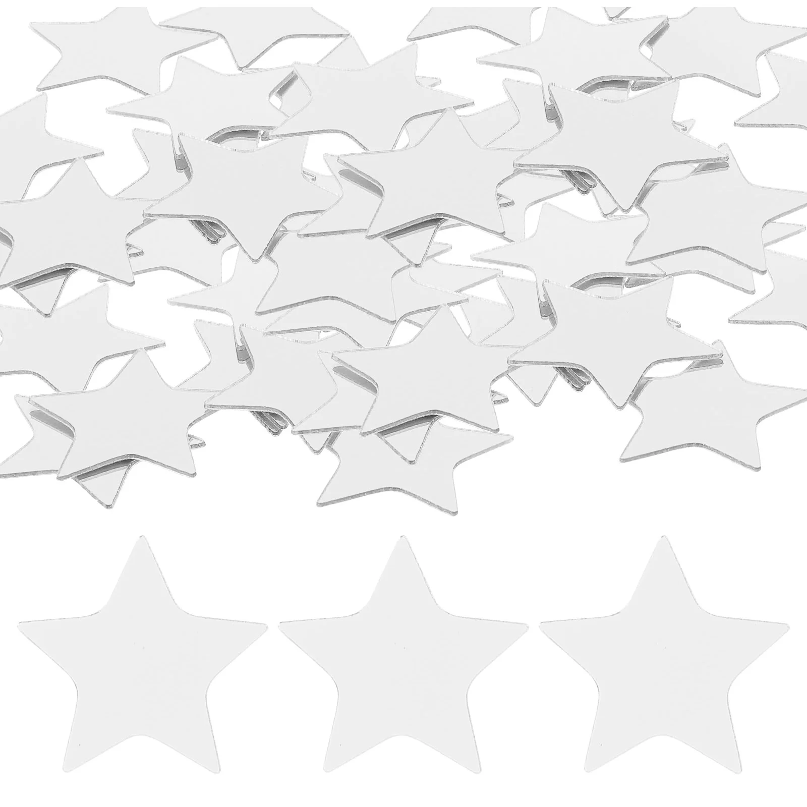 100 Pcs Stickers Star Wall Acrylic Mirror For Bedroom Non Breakable Household Mirrors Self-adhesive