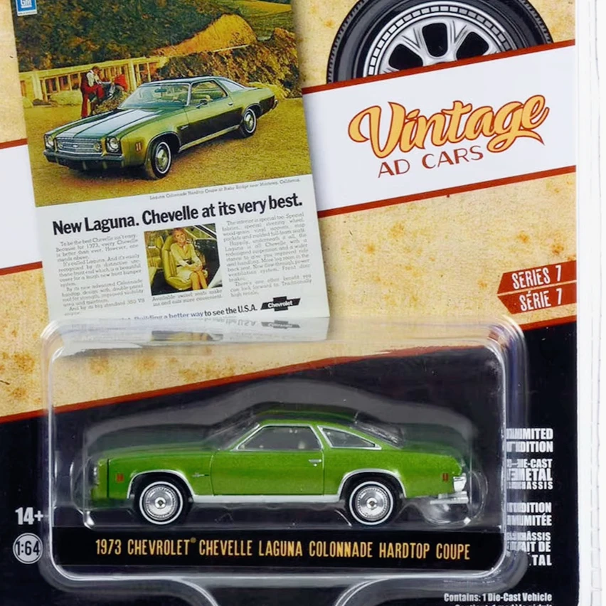 

Зеленый свет 1:64 1973Chevelle Laguna Colonnade Hardtop Коллекция игрушек Маленькие подарки Модель Настенный кулон