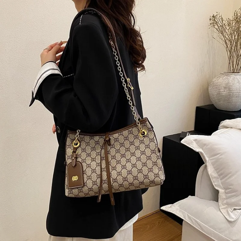 

Известная дизайнерская элегантная кожаная женская сумка через плечо, роскошная брендовая модная классическая сумка с элегантной отделкой ​