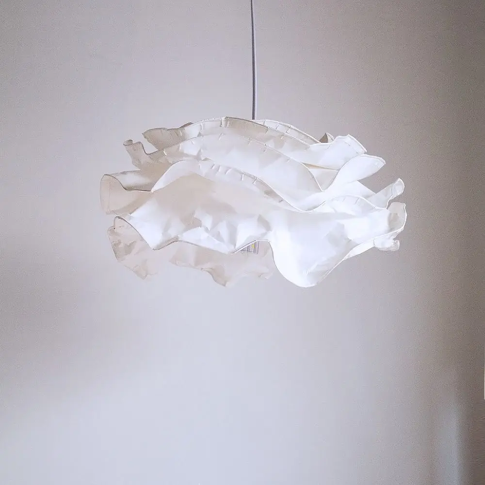 White Paper Lamp Shade Modern Design Art DIY Cloud Lamp Shade Handcrafted Style Flower Shape Ceiling Lampshade Indoor Decor