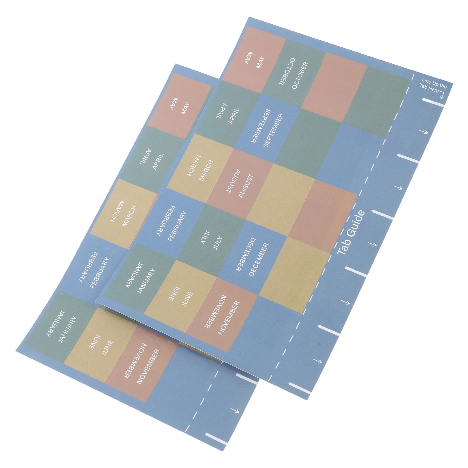 

2 Sheets Monthly Index Stickers Planner Tabs Self Adhesive Waterproof Accessories Journal Notebook Student Office PP