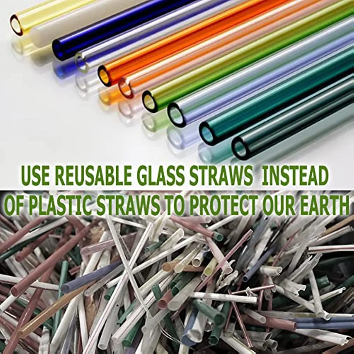 Reusable Glass Straws 8 pcs Straight Straw with 1 Brush Bar Party Accessories for Beverages Shakes Milk Tea Supplies 16cm Long