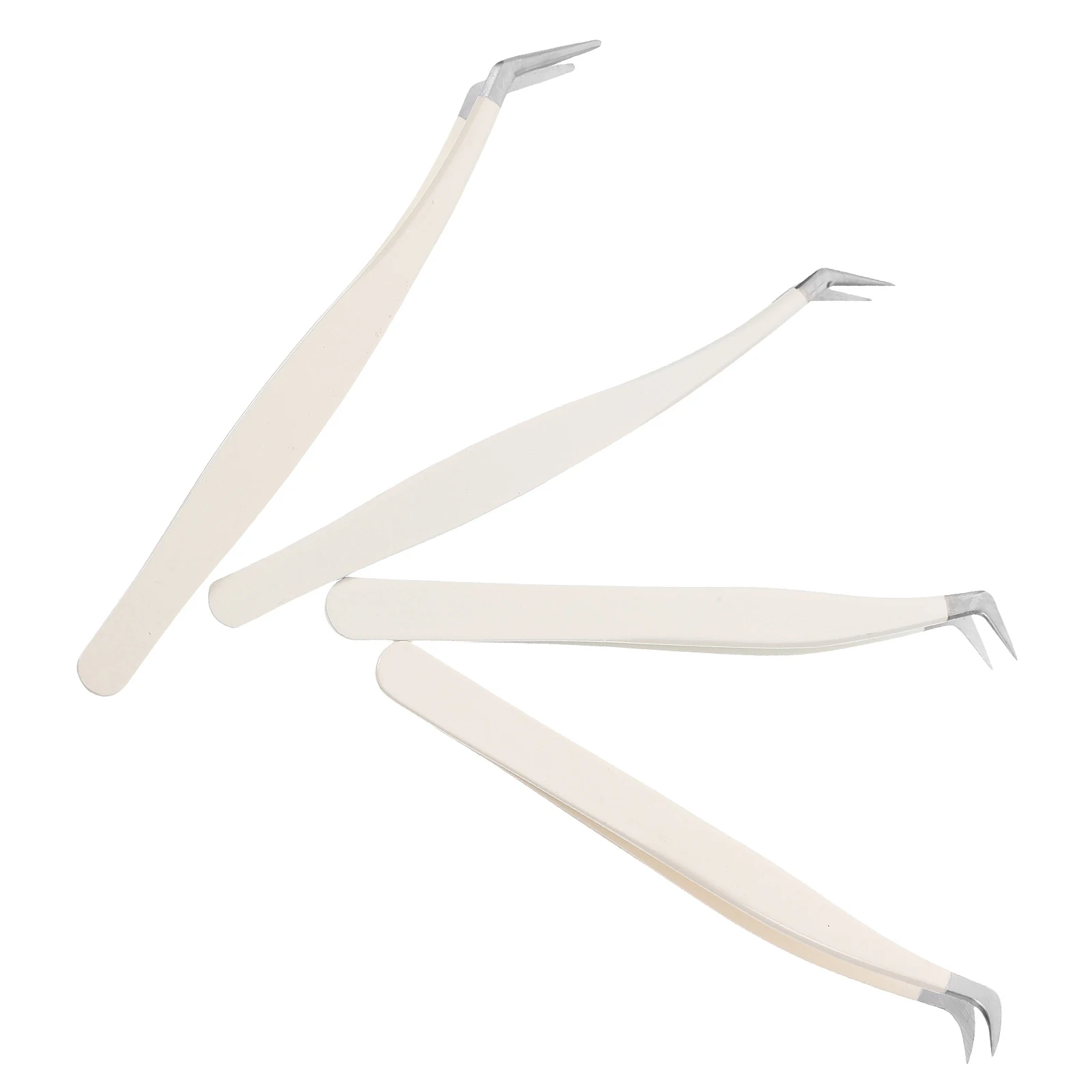 Conjunto de pinças de cílios postiços, aplicador profissional, ferramentas modeladoras de cílios, aço inoxidável para abundância de cílios