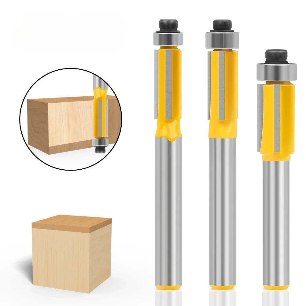 

1pc 6mm 6.35mm Shank 3ZFlush Trim Router Bit with Bearing for Wood Template Pattern Bit Tungsten Carbide Milling Cutter for Wood