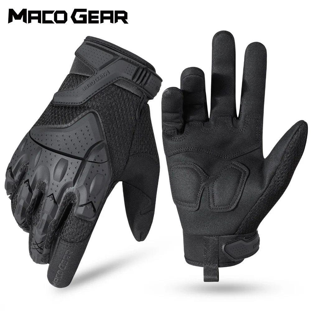 Motorcycle Full Finger Gloves Black Touch Screen Motorbike Moto MTB BMX Racing Riding Motocross Enduro Non-slip Protective Gear