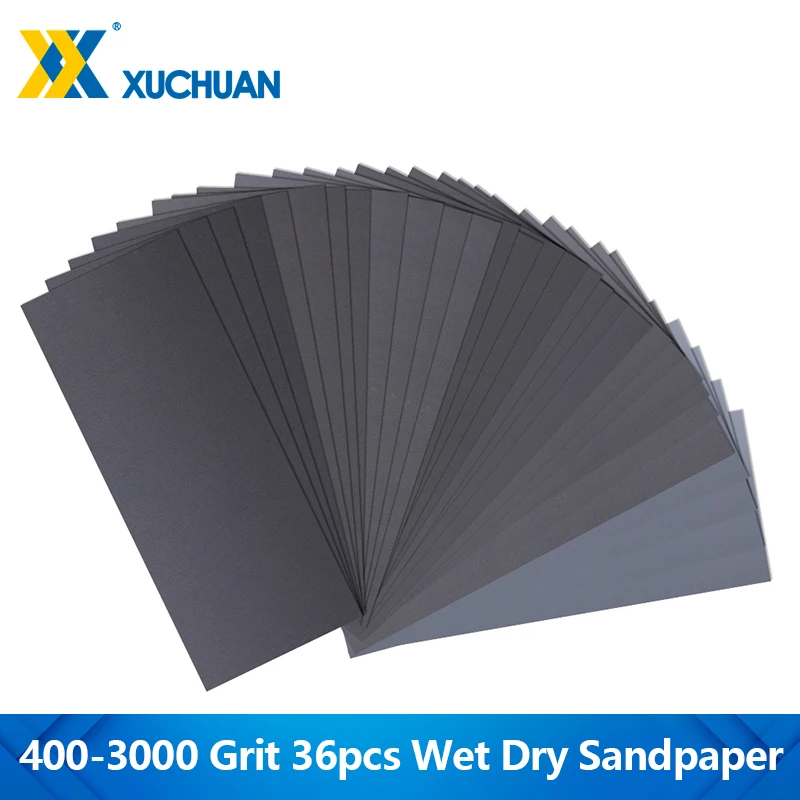 

36pcs Sandpaper Set Water/Dry Sanding Paper Abrasive Polishing Tools 400/600/800/1000/1200/1500/2000/2500/3000 Grit