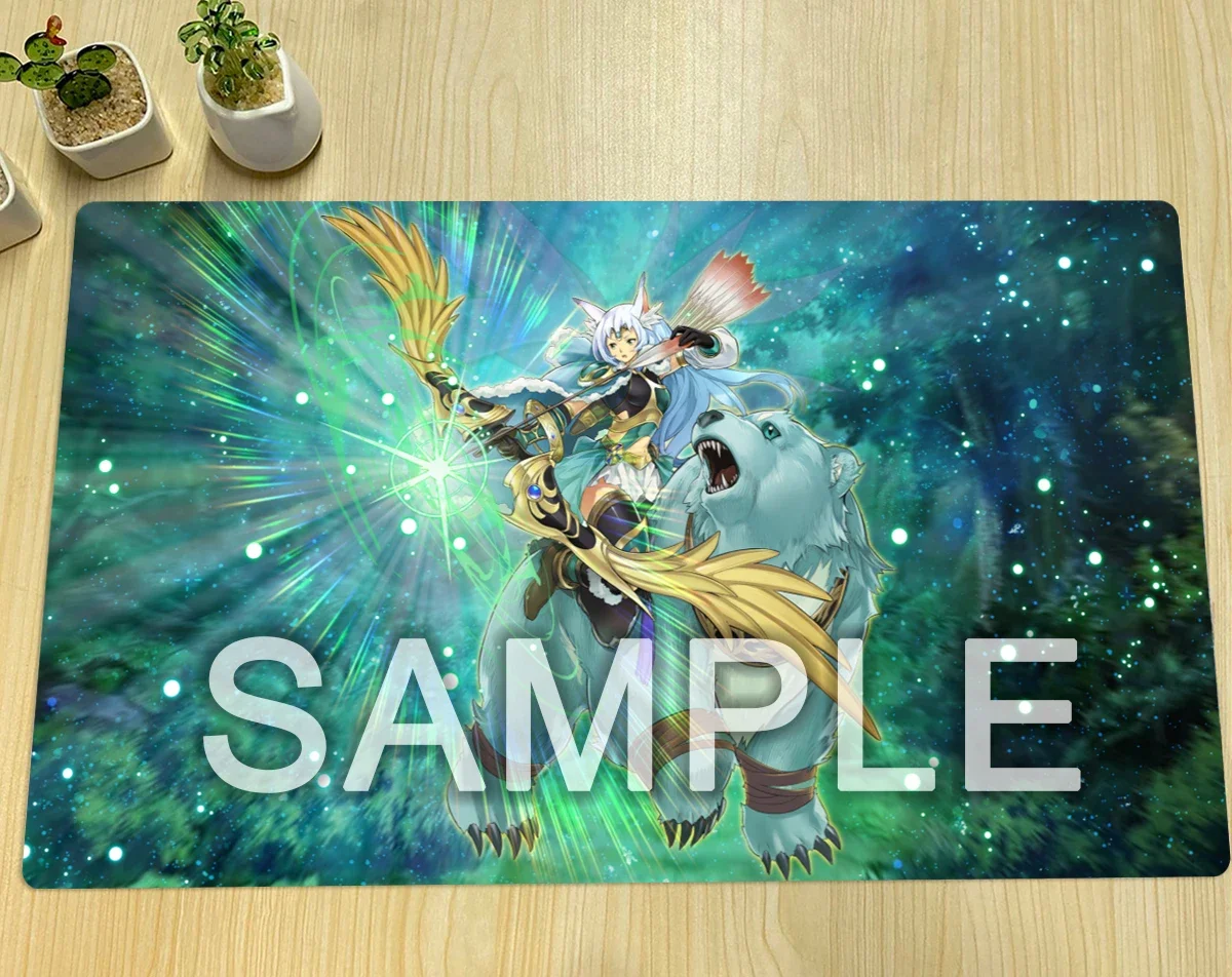 

YuGiOh Apollousa, Bow of The Goddess Playmat TCG Mat CCG Pad Board Game Duel Pad Trading Card Game Mat Rubber Mousepad Free Bag