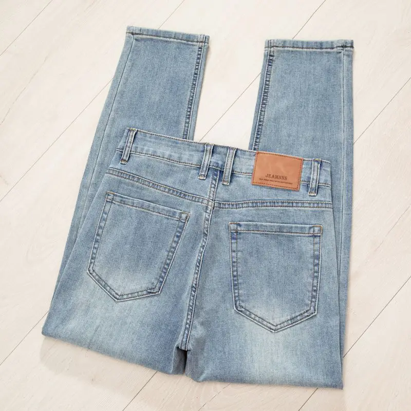 

Men's Slim Jeans Korean Fashion Elastic Straight Leg Casual Denim Pants Comfortable Work Male Spring Summer Casual Y2K Trousers