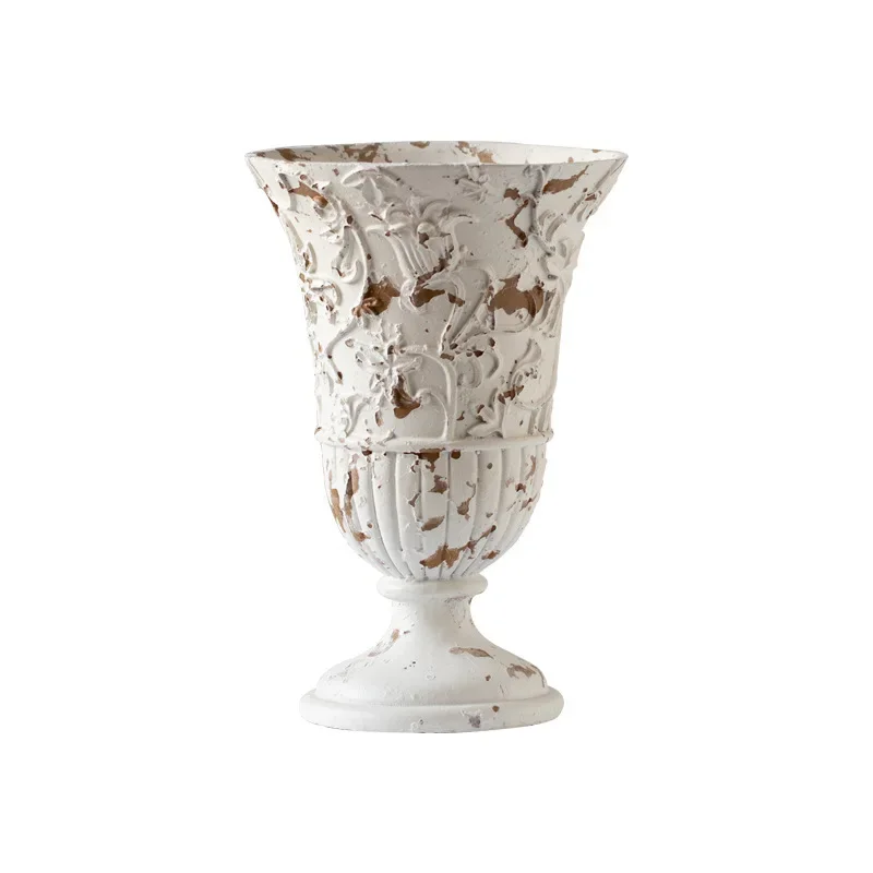 French retro old vase European engraved handicraft ornament