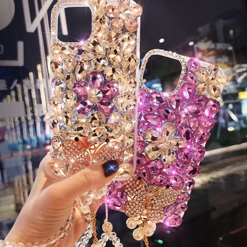 

Jewelled Crystal Diamonds Stones Stand Soft Back Case Cover for Xiaomi 13 14 POCO X3 X4 X5 F4 F5 PRO M4 M5 M6, Luxury Phone Case