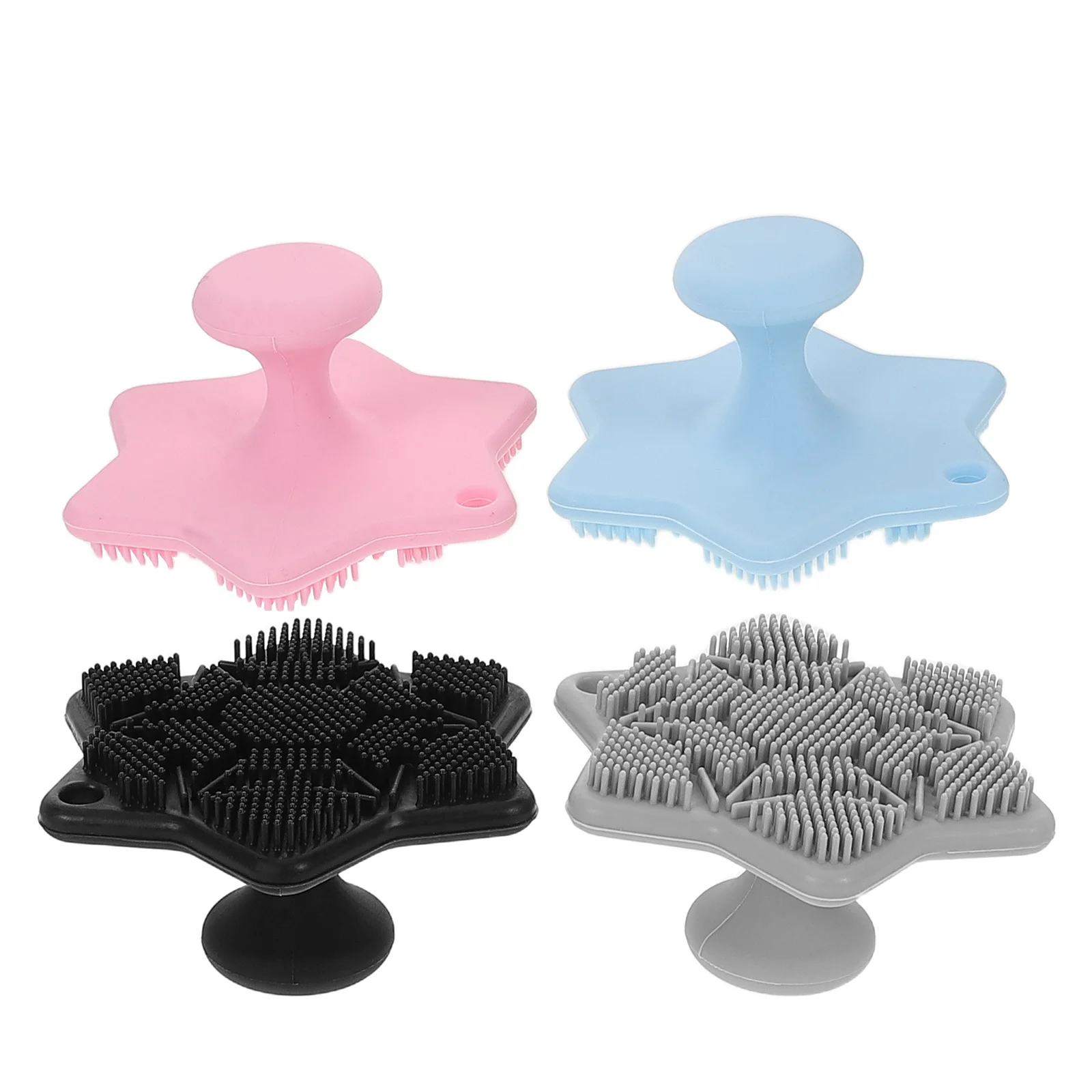 4개입 실리콘 얼굴 스크러버 부드러운 브러슬 깊은 모공 청소 부드러운 각질 제거 방수 휴대용 민감성 피부용