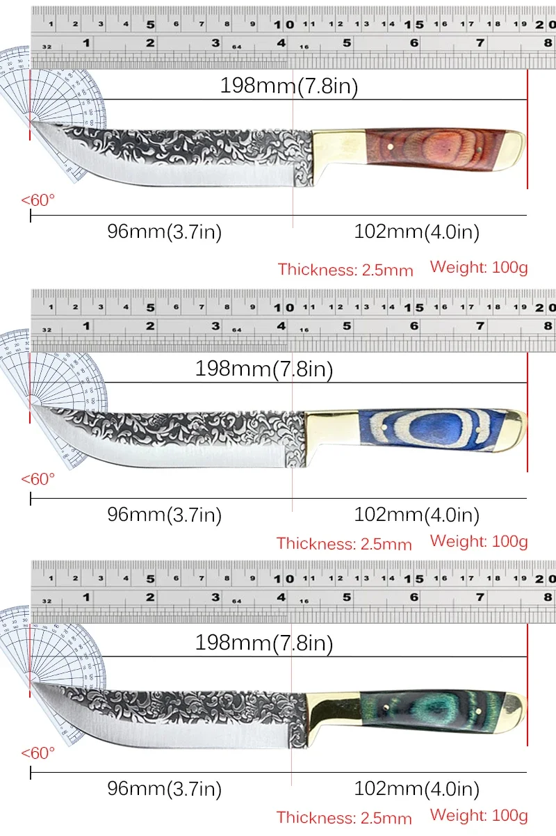 Кованый нож для мяса, мясницкий нож из нержавеющей стали, монгольский кухонный ручной нож для мяса, фруктов, нож для жареного стейка ягненка с