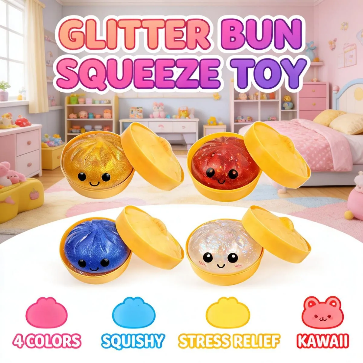 Simulation Flash Dumpling Pressure Ball Slow Rebound Soft Pinch Decompression Office Home Decorat Children Adults Birthday Gifts