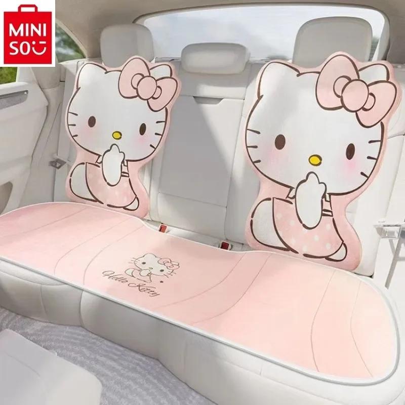 

MINISO Four Seasons Universal Breathable Car Cushion Ladies Cute Cartoon Hello Kitty Anime Car Interior Decoration Accessories