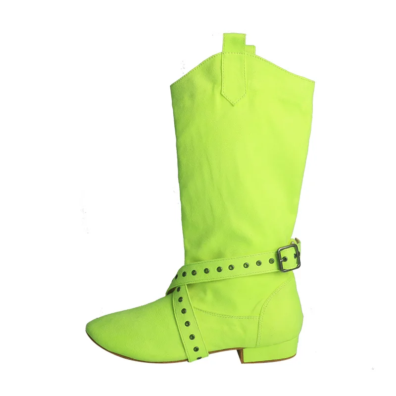 Wedopus Customized Heel Ladies Dance Shoes Women Boots Winter Dance Shoes Turquoise Blue Swayd Dance Boot Suede Sole