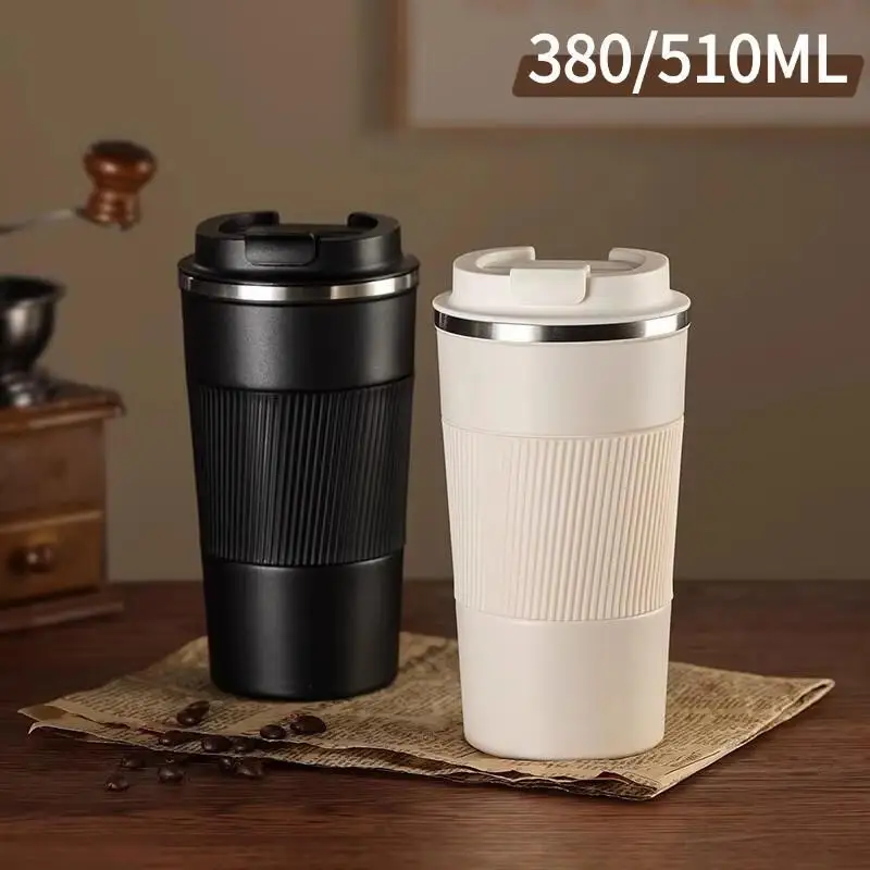 Tasse à café en acier inoxydable de 380Ml, 510Ml, tasse thermique, Garrafa Termica café Copo Termico Caneca, bouteille isolée antidérapante pour voiture de voyage
